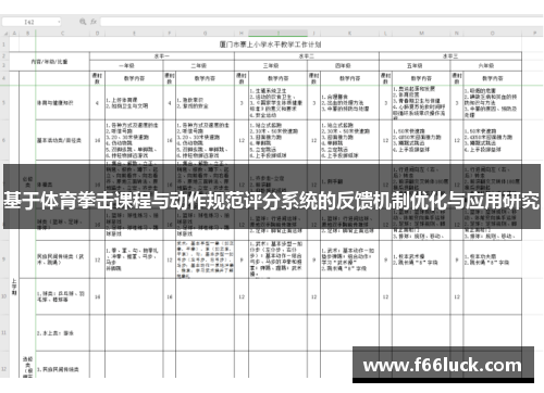 基于体育拳击课程与动作规范评分系统的反馈机制优化与应用研究